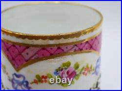 Paire De Tasses A Cafe Et Sous-tasse En Argent Massif Poincon Minerve 1 Er Titre