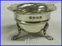 Paire Salerons Saliere Argent Massif Poinçons Anglais England Silver
