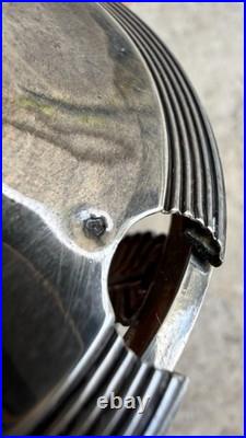 Paire de Moutardiers anciens en argent massif Décor Palmettes Multiples Poinçons