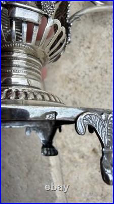 Paire de Moutardiers anciens en argent massif Décor Palmettes Multiples Poinçons