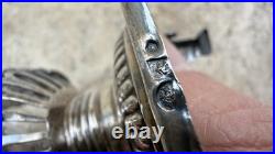 Paire de Moutardiers anciens en argent massif Décor Palmettes Multiples Poinçons