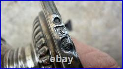 Paire de Moutardiers anciens en argent massif Décor Palmettes Multiples Poinçons