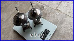 Paire de Moutardiers anciens en argent massif Décor Palmettes Multiples Poinçons