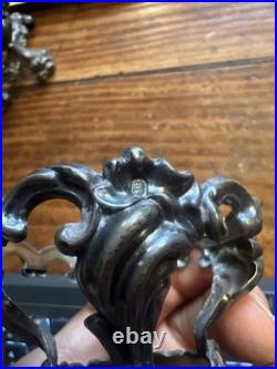 Paire de Salière de table Argent Massif Poinçon Minerve & Verre Bleu