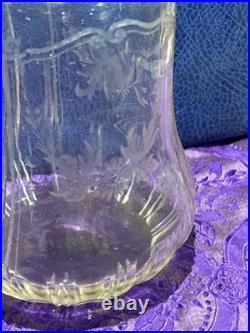 Paire de carafes cristal gravé et argent massif poincon minerve ep XIXe