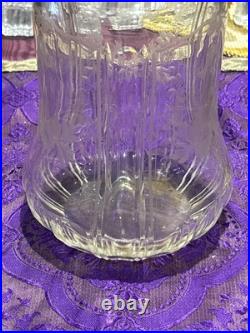 Paire de carafes cristal gravé et argent massif poincon minerve ep XIXe