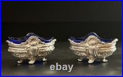 Paire de salerons en argent massif De Style Louis XV, poinçon Minerve