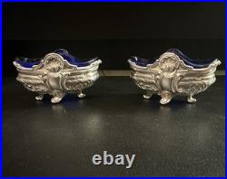 Paire de salerons en argent massif De Style Louis XV, poinçon Minerve