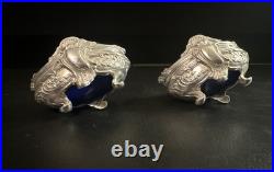 Paire de salerons en argent massif De Style Louis XV, poinçon Minerve