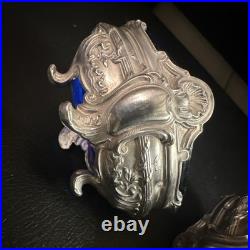 Paire de salerons en argent massif De Style Louis XV, poinçon Minerve