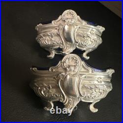 Paire de salerons en argent massif De Style Louis XV, poinçon Minerve