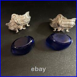 Paire de salerons en argent massif De Style Louis XV, poinçon Minerve