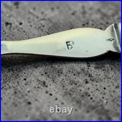 Paire service argent massif 800 manche agate cuillères Sucre Et Thè poinçon XIXe