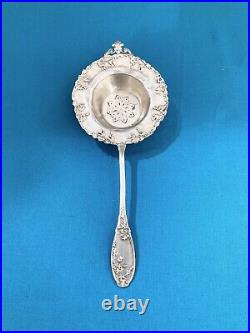 Passe thé ARGENT MASSIF poinçonné MINERVE décor CHARDONS ART NOUVEAU service
