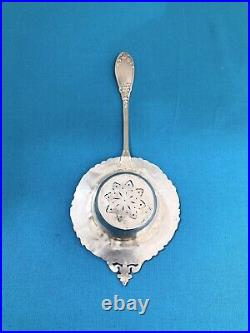 Passe thé ARGENT MASSIF poinçonné MINERVE décor CHARDONS ART NOUVEAU service