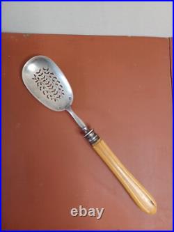 Pelle A Hors D'ouvre Cuillère argent massif A Saupoudrer Manche En Os Poinçon
