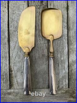 Pelle à glace et couteau anciens, vers 1930, manche en argent massif, poinçon