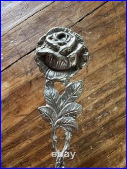 Pelle de Service & Tarte Argent Massif Décors de Rose Poinçon 800 Silver