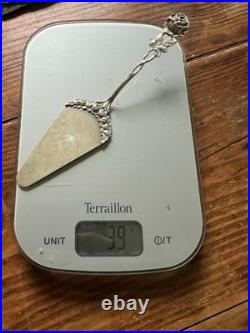 Pelle de Service & Tarte Argent Massif Décors de Rose Poinçon 800 Silver