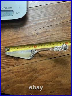 Pelle de Service & Tarte Argent Massif Décors de Rose Poinçon 800 Silver