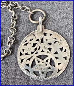 Pendentif Amulette Berbère Argent Massif Poinçon Tête Tunisie Ethnique