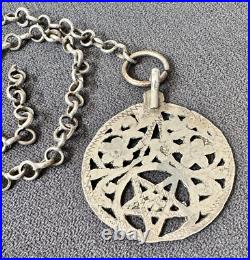 Pendentif Amulette Berbère Argent Massif Poinçon Tête Tunisie Ethnique