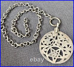 Pendentif Amulette Berbère Argent Massif Poinçon Tête Tunisie Ethnique