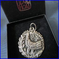 Pendentif Argent Massif Toulhoat Modèle Oiseau Stylisé KELT Poinçon Sanglier