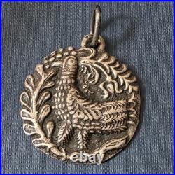 Pendentif Argent Massif Toulhoat Modèle Oiseau Stylisé KELT Poinçon Sanglier