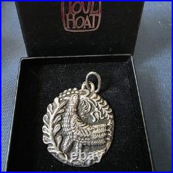 Pendentif Argent Massif Toulhoat Modèle Oiseau Stylisé KELT Poinçon Sanglier