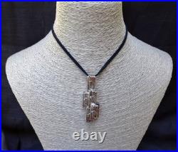 Pendentif en argent massif brutaliste moderniste des année 50 poinçon crabe