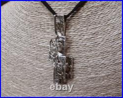 Pendentif en argent massif brutaliste moderniste des année 50 poinçon crabe