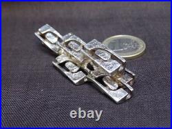 Pendentif en argent massif brutaliste moderniste des année 50 poinçon crabe