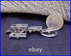Pendentif en argent massif brutaliste moderniste des année 50 poinçon crabe
