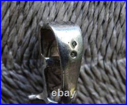 Pendentif en argent massif brutaliste moderniste des année 50 poinçon crabe