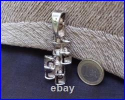 Pendentif en argent massif brutaliste moderniste des année 50 poinçon crabe