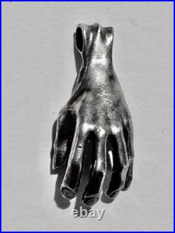 Pendentif main poinçon argent MASSIF et poinçon d'orfèvre travail d'artiste
