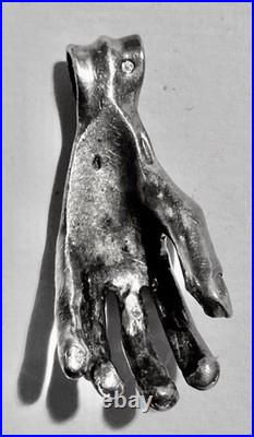 Pendentif main poinçon argent MASSIF et poinçon d'orfèvre travail d'artiste