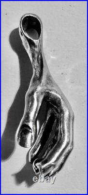 Pendentif main poinçon argent MASSIF et poinçon d'orfèvre travail d'artiste