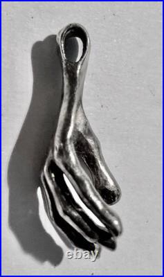 Pendentif main poinçon argent MASSIF et poinçon d'orfèvre travail d'artiste