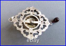 Pendentif vermeil argent massif + émail + pierres silver bijou ancien poinçon ET