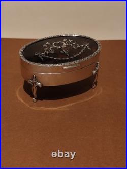 Petit coffret à Bijoux en argent massif, poinçons Grande-Bretagne