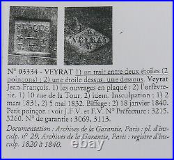 Petite verseuse argent massif poinçon Minerve XIXe Louis Philippe, Veyrat, 201 g