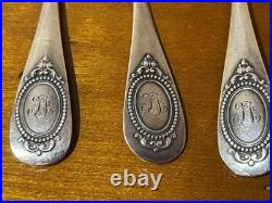 Petites Cuilleres Argent Massif Poincon Minerve 1er Titre Monogrammees 190 G