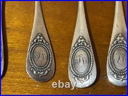 Petites Cuilleres Argent Massif Poincon Minerve 1er Titre Monogrammees 190 G