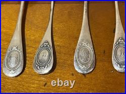 Petites Cuilleres Argent Massif Poincon Minerve 1er Titre Monogrammees 190 G