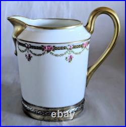 Pot à Lait Style Louis XVI Porcelaine et Argent Massif Vermeil Poinçon Minerve