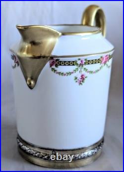 Pot à Lait Style Louis XVI Porcelaine et Argent Massif Vermeil Poinçon Minerve