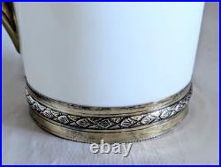 Pot à Lait Style Louis XVI Porcelaine et Argent Massif Vermeil Poinçon Minerve