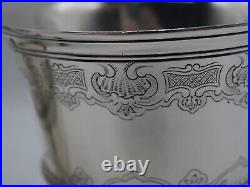 Puiforcat Rare Paire Timbales Gravees 590 Grs Argent Massif Poincon Minerve